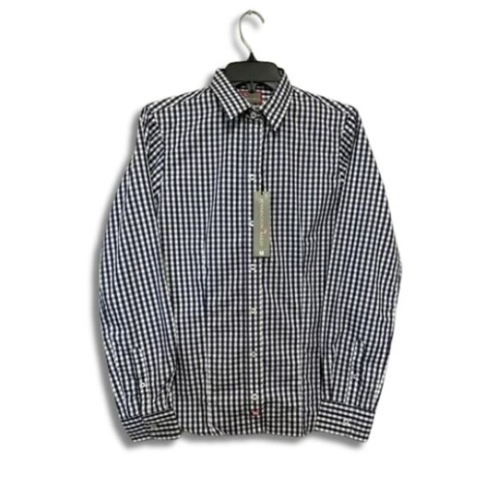 Pennington & Bailes Long Sleeve Shirt Gingham Check Button-Up Blue Men's M NWT